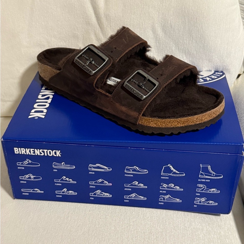 Birkenstock Dark Brown Habana Shearling Footbed US 11 EU 44